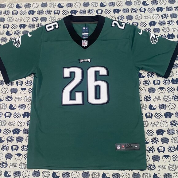 Nike Saquon Barkley Pulls The Philadelphia Eagles No. 26 Green Jersey - Picture 1 of 6